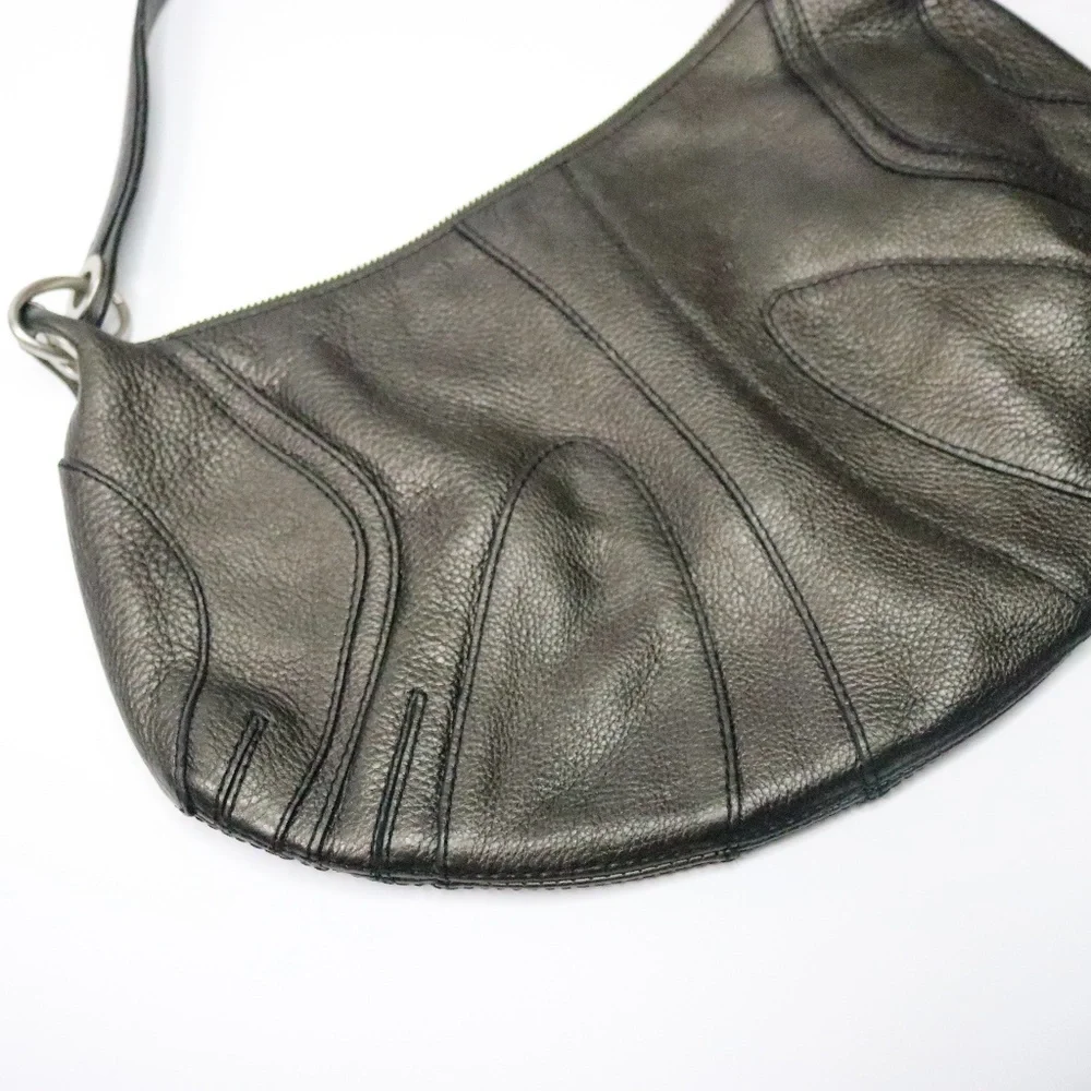Banana Republic Vintage Pewter Metallic Shoulder Bag | Occasional Handbag